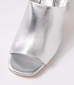 Ublue Silver Leather Mules