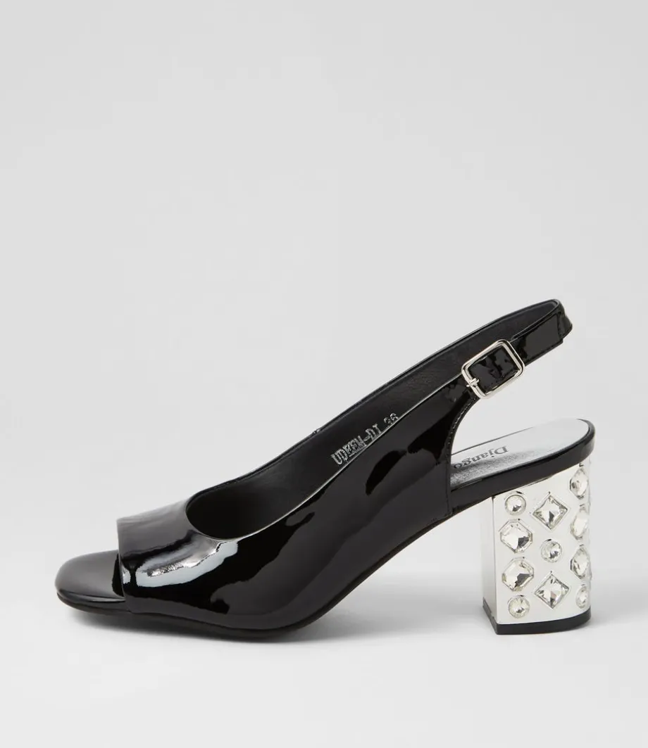 Udeem Black Patent Leather Sandals