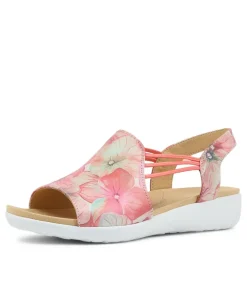 Udhays W Melon Flower Leather Elastic Sandals