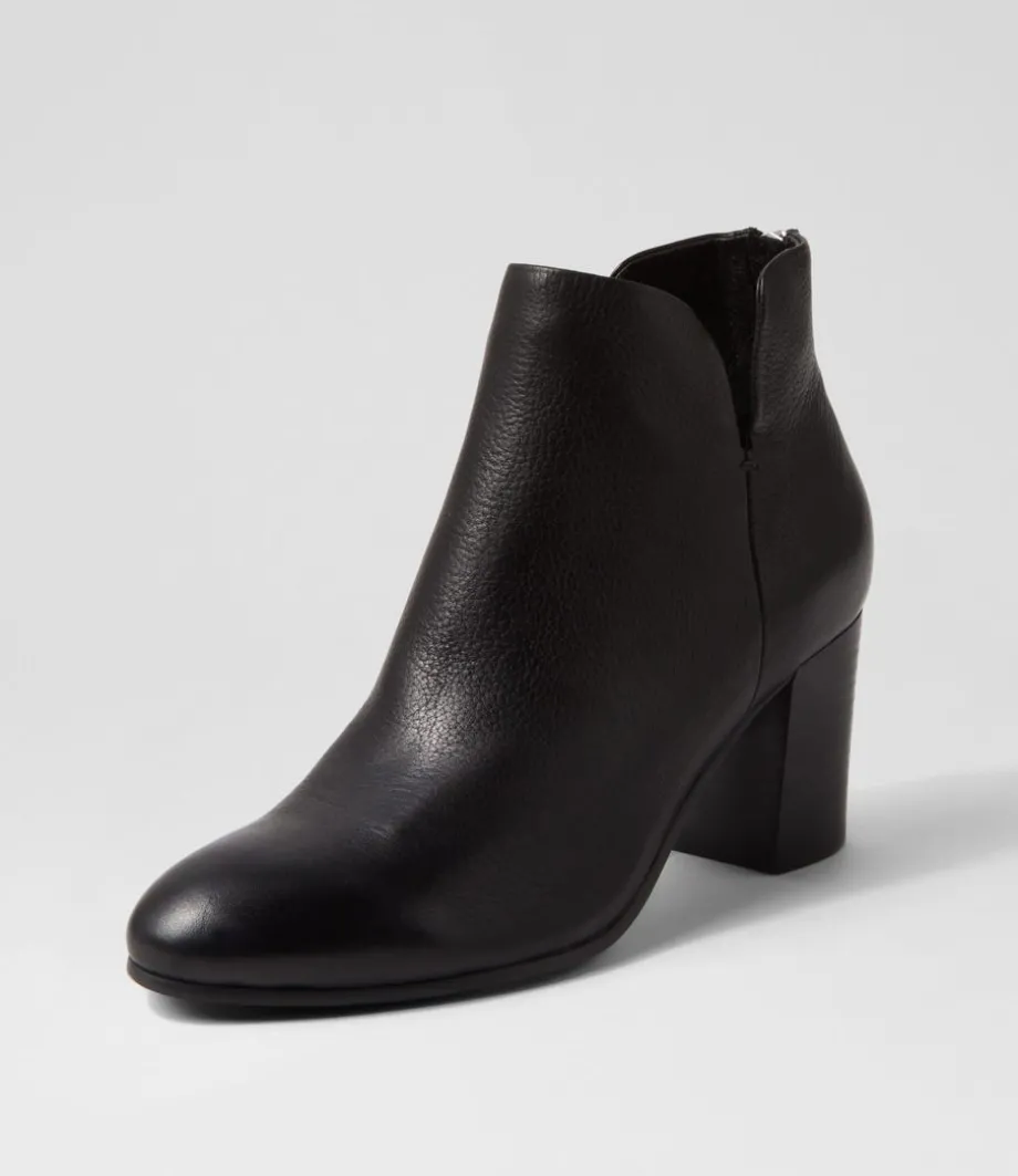 Ufollow Black Leather Ankle Boots