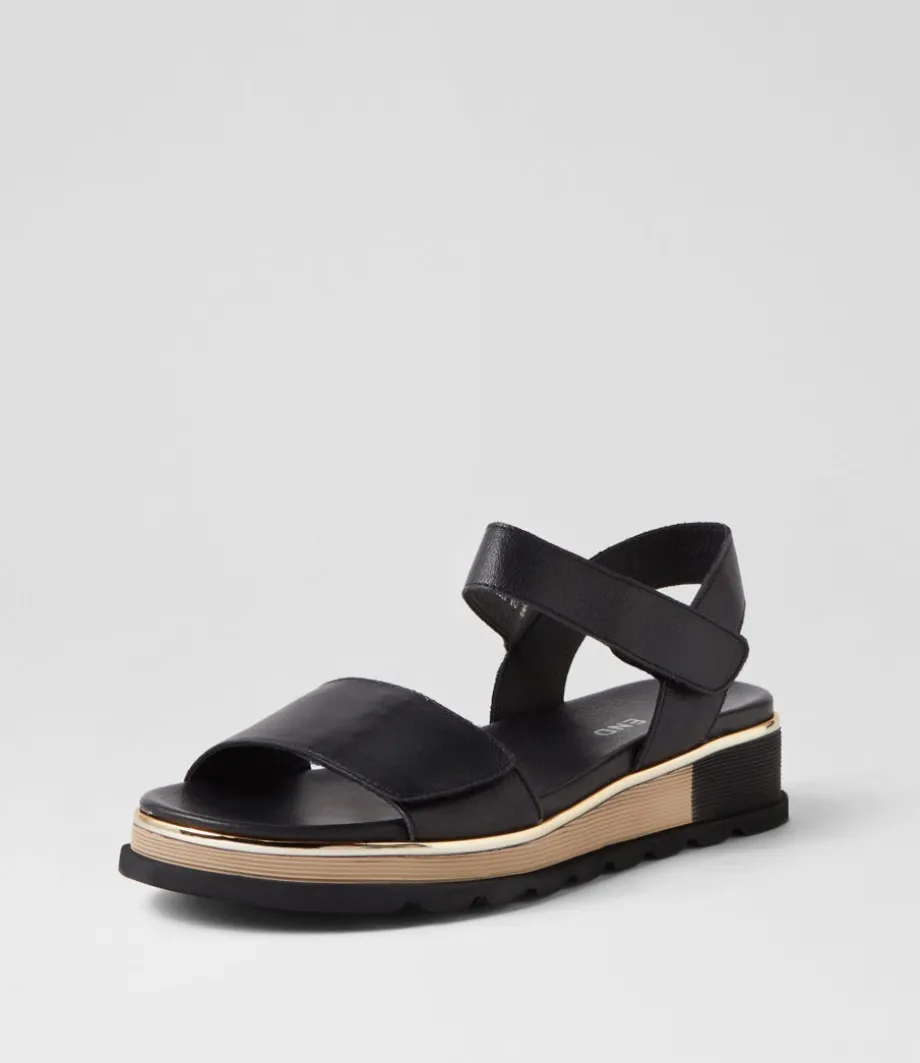 Ulissa Black Leather Sandals