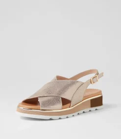 Ulrika Champagne Lizard Leather Sandals