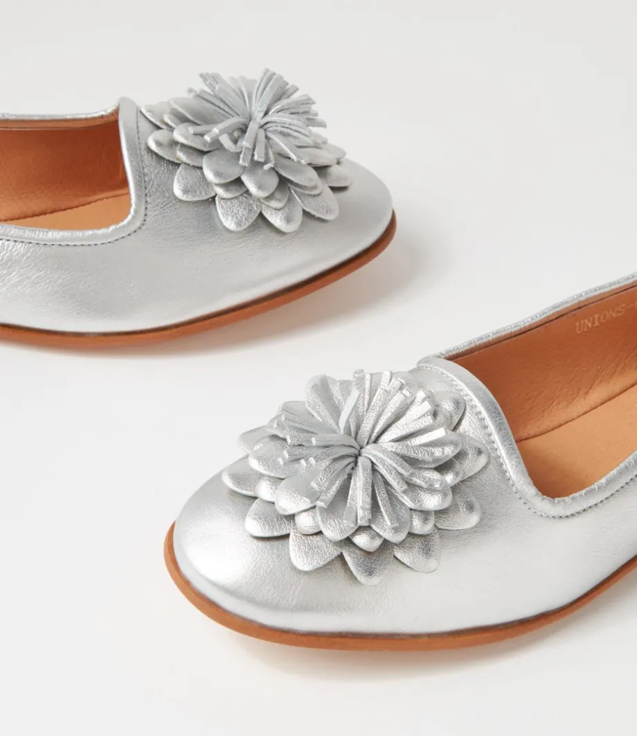 Unions Silver Leather Loafers