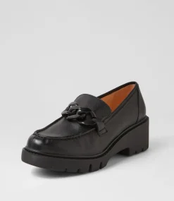 Unnay Black Leather Heels