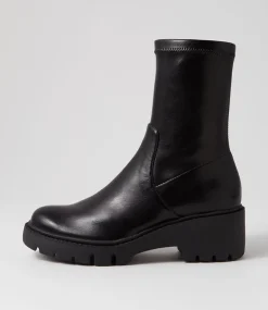 Urina Black Stretch Ankle Boots