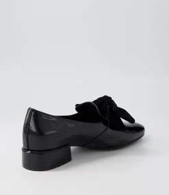 Varva Black Patent Suede Heels