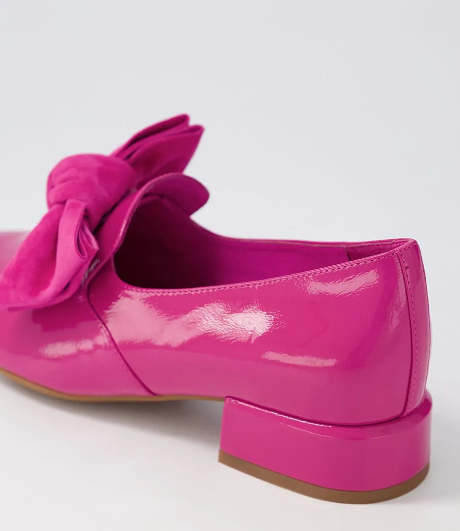 Varva Fuchsia Patent Suede Heels