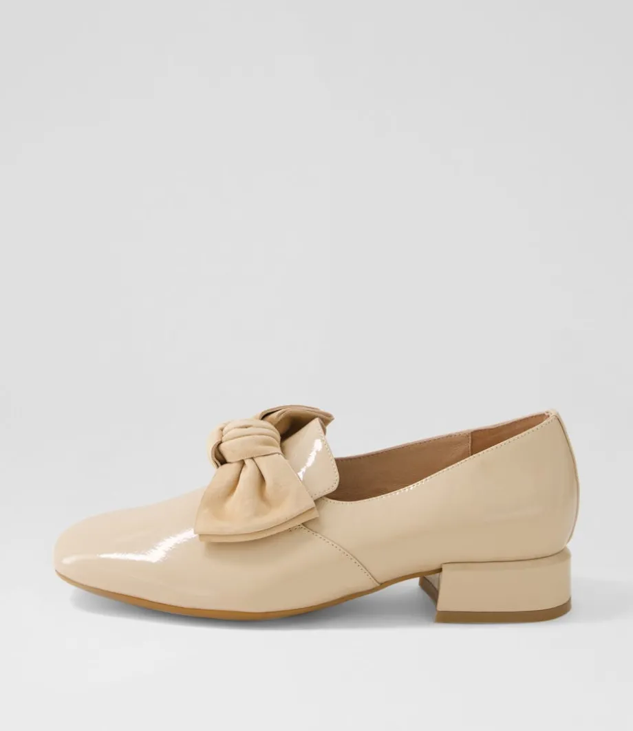 Varva Latte Patent Suede Heels