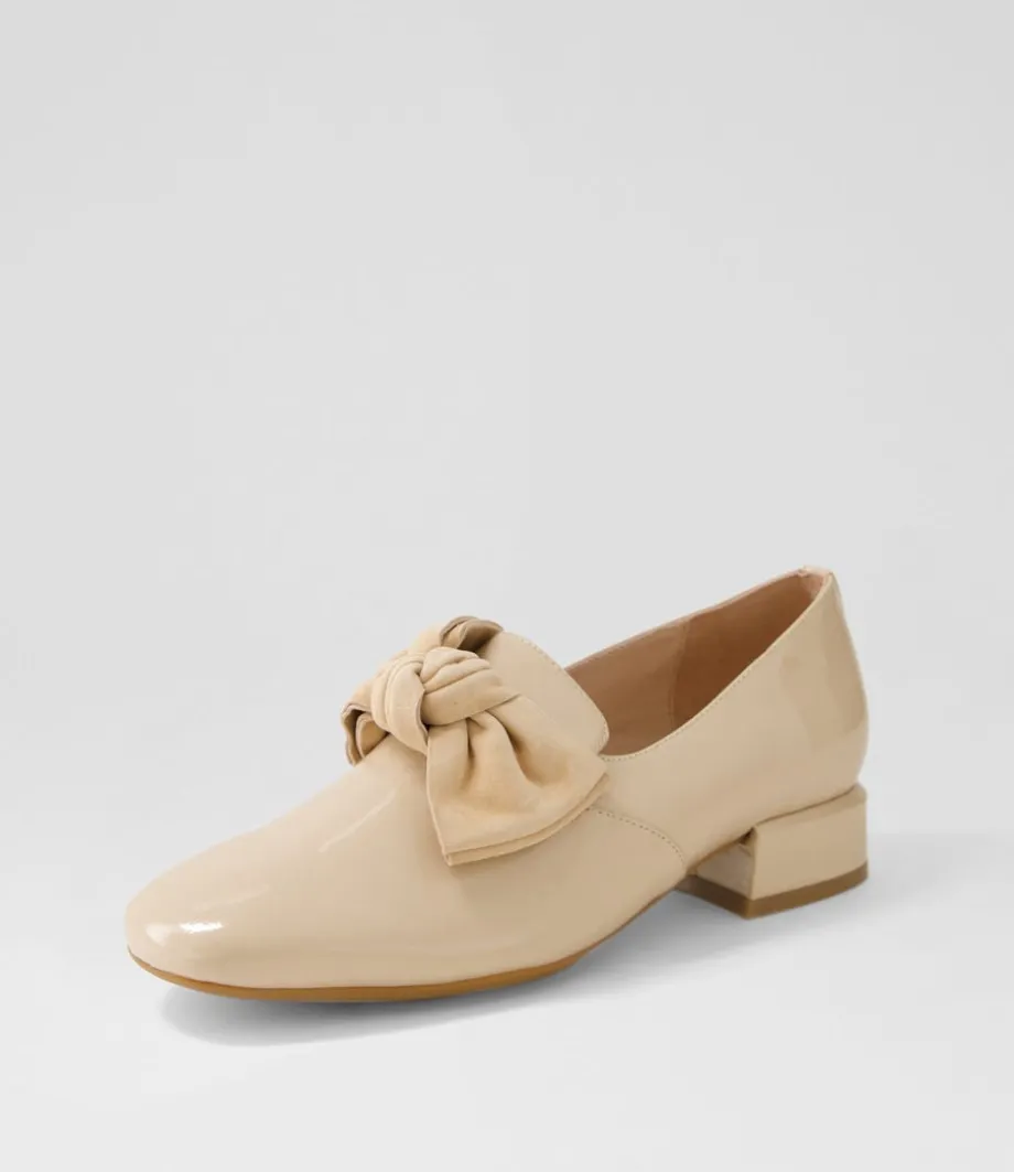 Varva Latte Patent Suede Heels