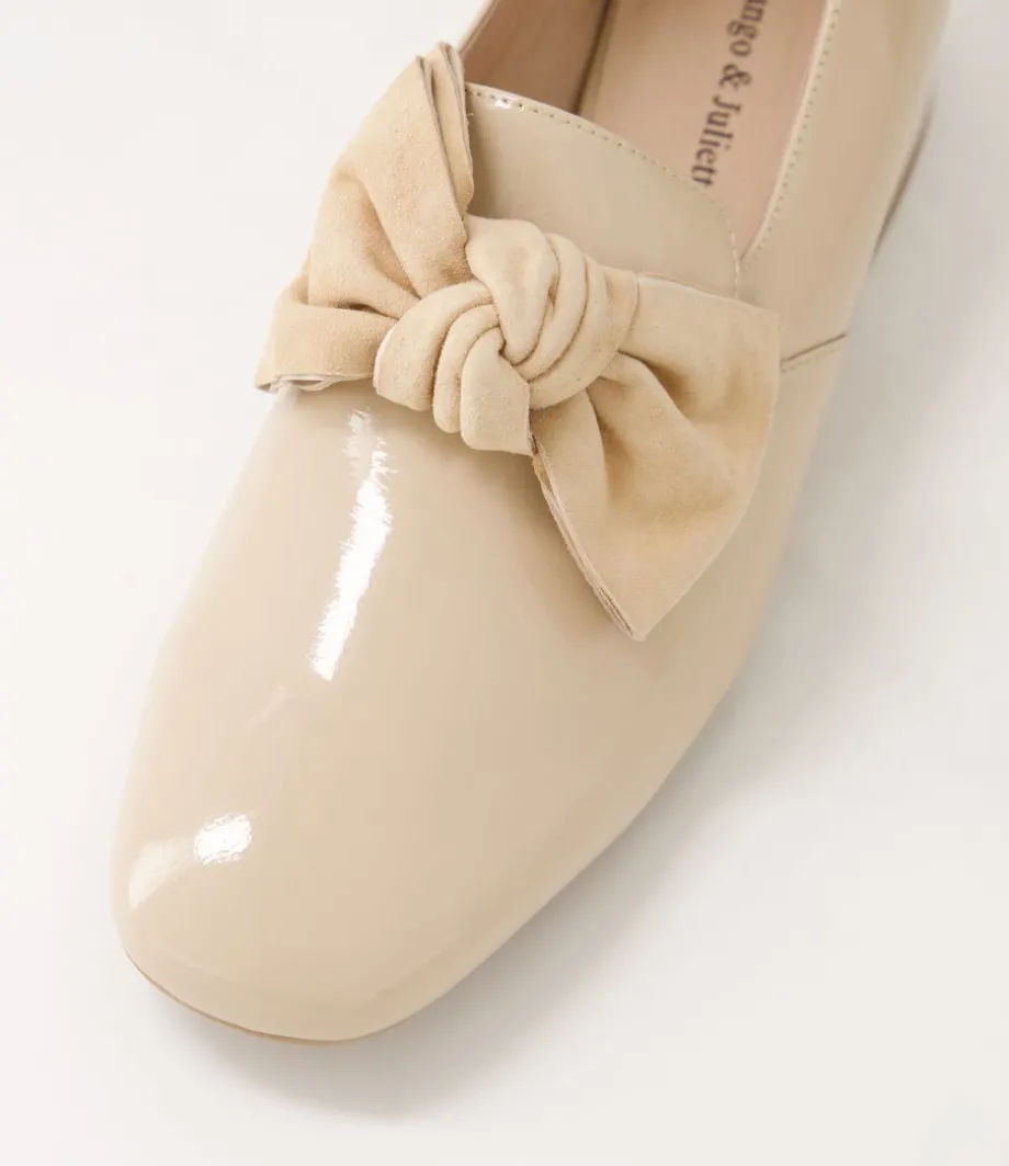 Varva Latte Patent Suede Heels