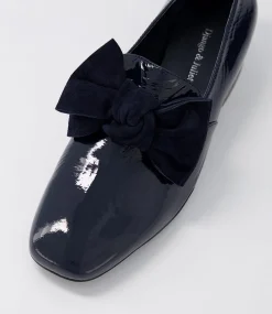 Varva Navy Patent Suede Heels
