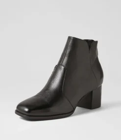 Vascal Black Leather Ankle Boots