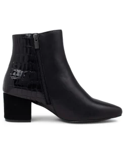 Veyda Xw Black Leather Ankle Boots