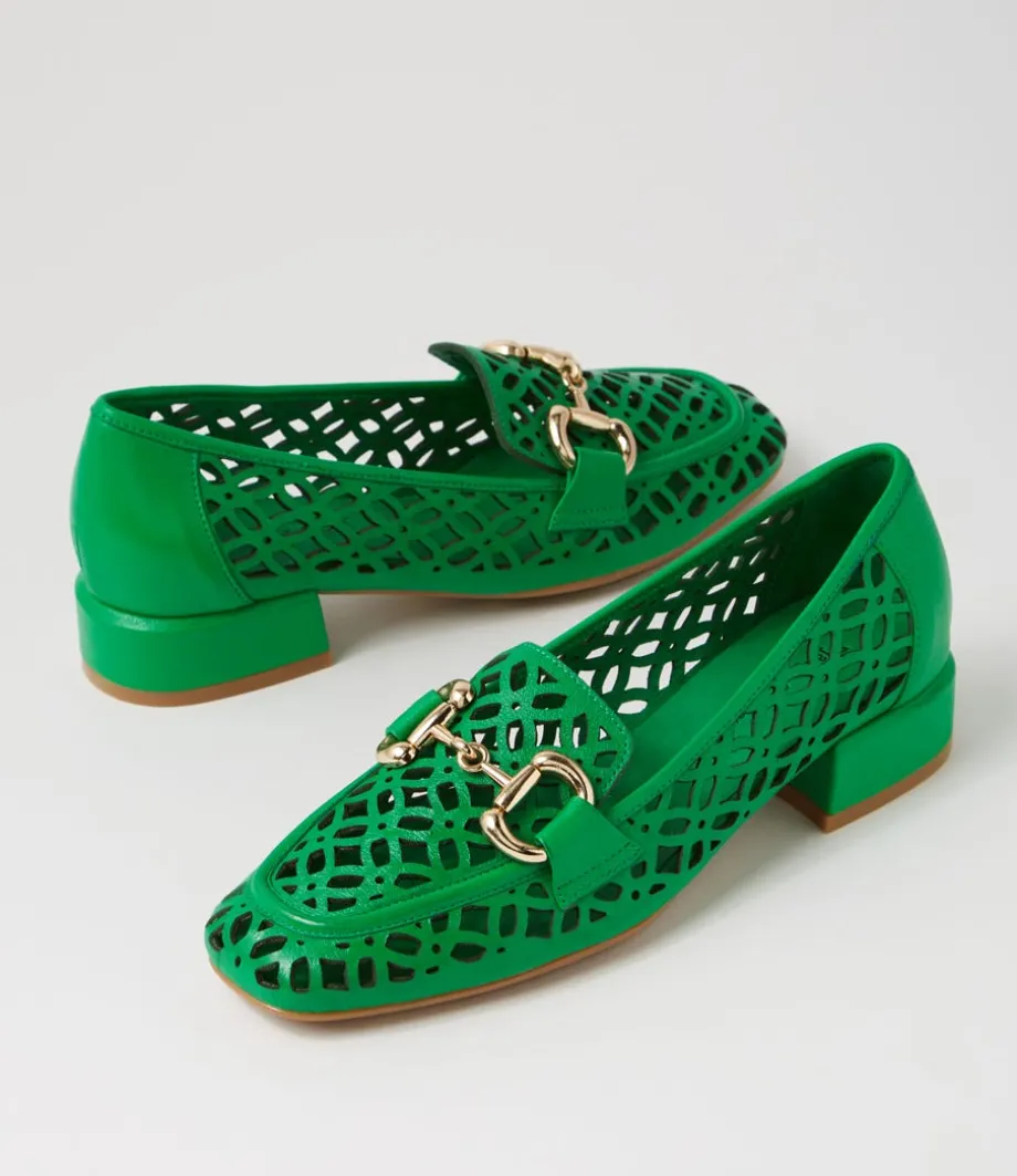 Vilis Bright Emerald Leather Heels