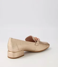 Vivandy Rose Gold Croc Leather Heels