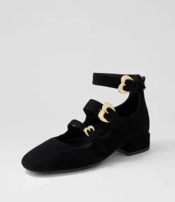 Voslo Black Suede Heels