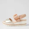 Wacie Pale Gold Dark Nude Leather Sandals