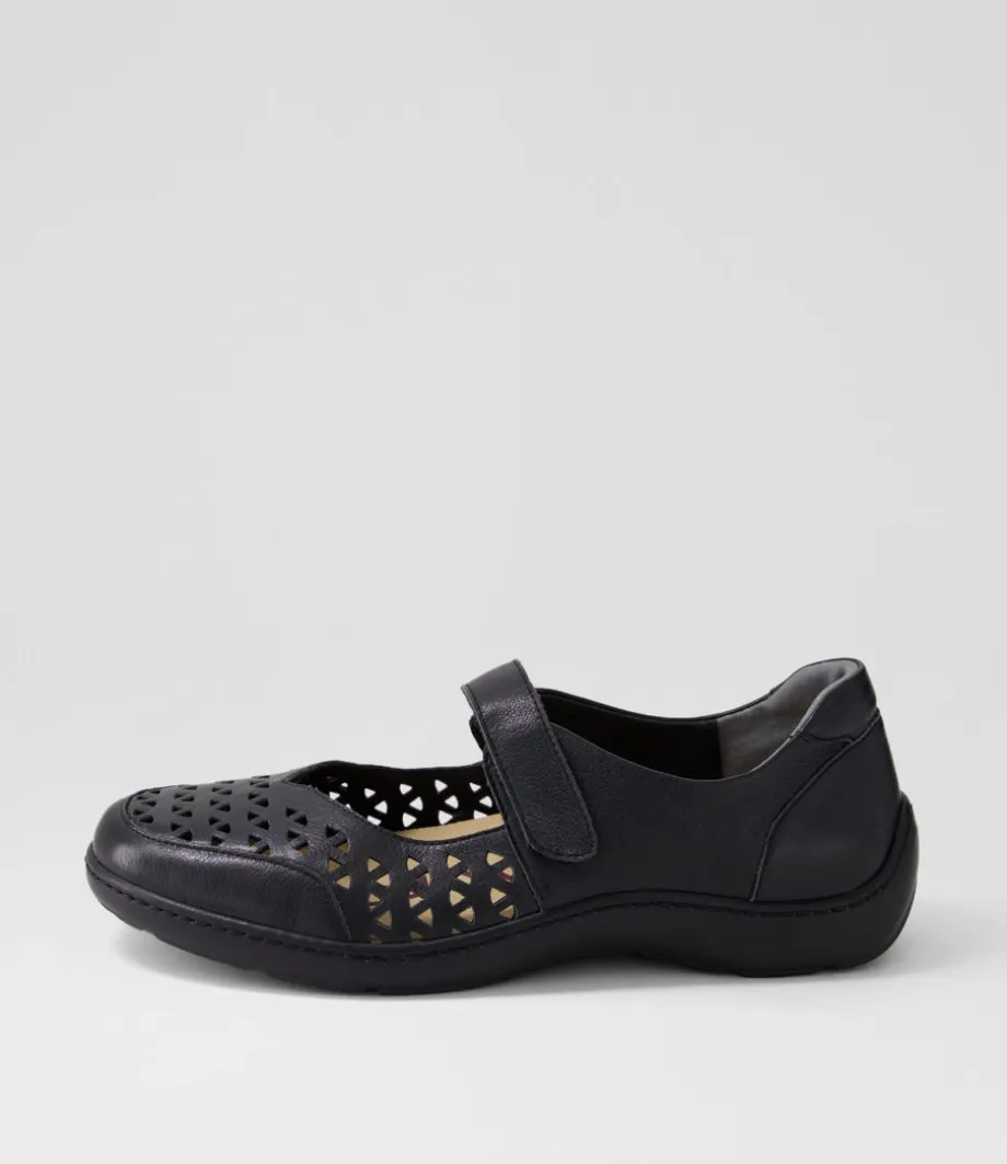 Wardela Xf Black Leather Flat Shoes
