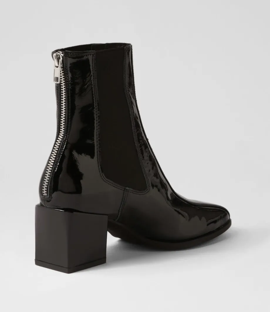 Werdy Black Patent Leather Chelsea Boots
