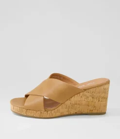 Wevie Tan Leather Sandals