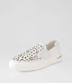 Willett White Leather Elastic Sneakers