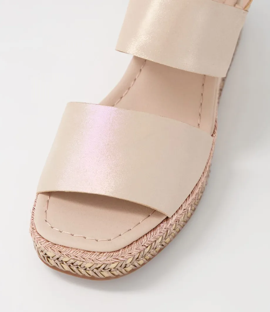 Xabbie Rose Shimmer Leather Espadrilles
