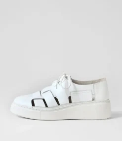 Yao White Leather Sneakers