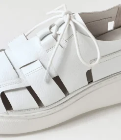 Yao White Leather Sneakers