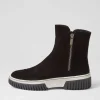 Yeliza Black White Suede Ankle Boots