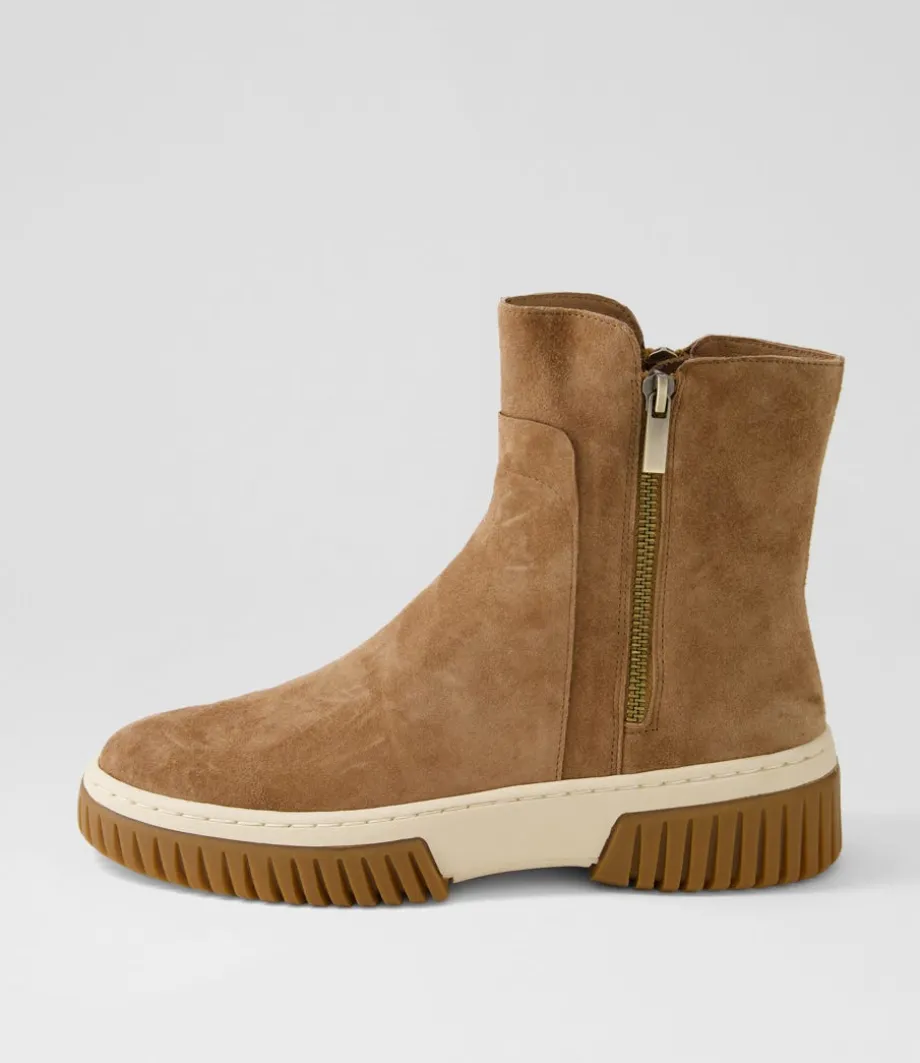 Yeliza Light Choc Vanilla Gum Suede Ankle Boots