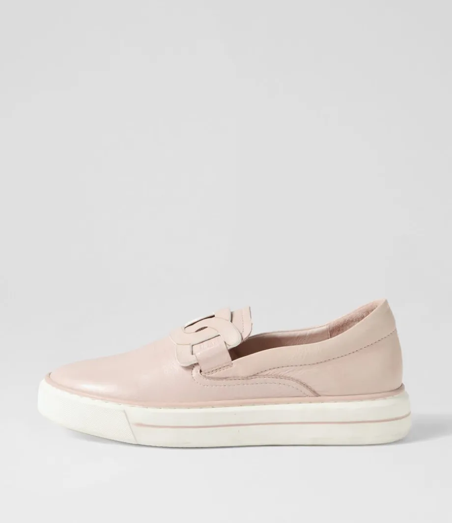 Yinnit Dusty Pink White Leather Sneakers