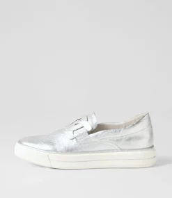 Yinnit Silver White Leather Sneakers