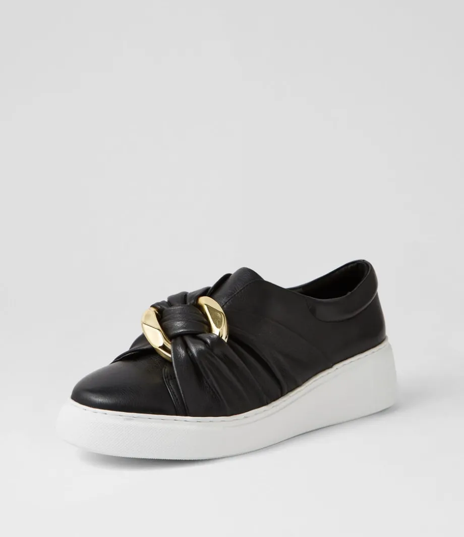 Yolla Black White Leather Sneakers