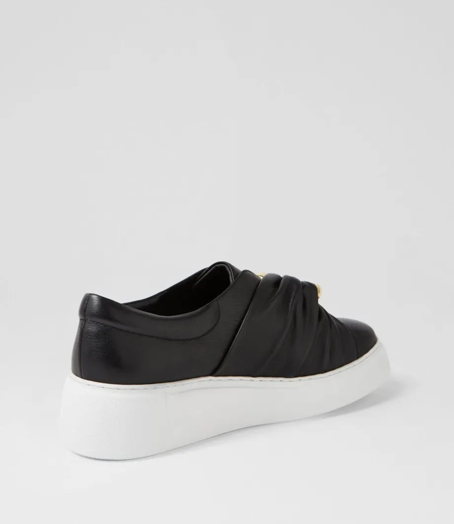 Yolla Black White Leather Sneakers