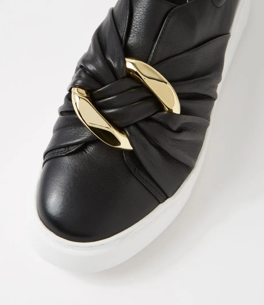 Yolla Black White Leather Sneakers