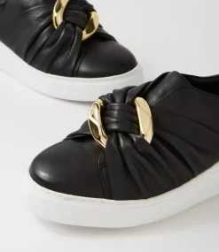 Yolla Black White Leather Sneakers