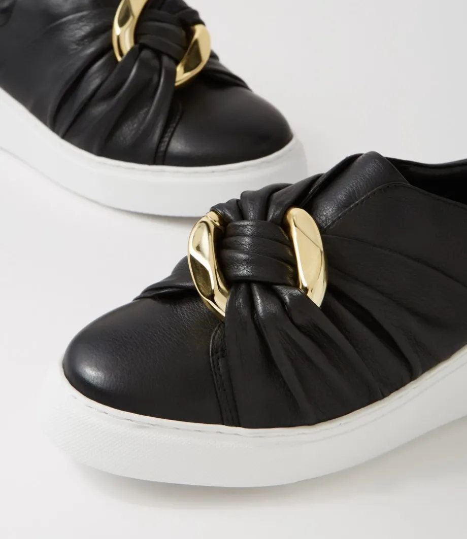 Yolla Black White Leather Sneakers