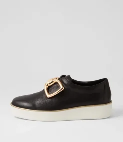 Zeki W Black White Leather Sneakers