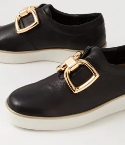 Zeki W Black White Leather Sneakers