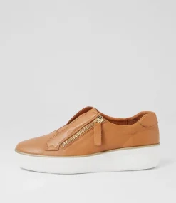 Zikta W Dark Tan White Leather Sneakers