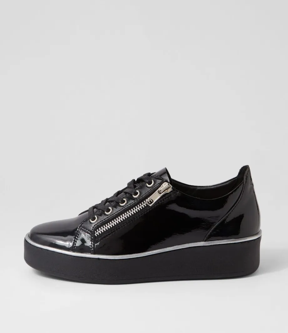 Zissy W Black Wrinkle Patent Sneakers