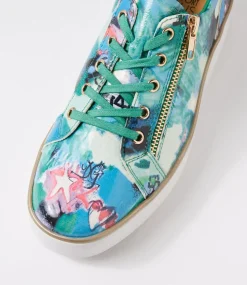 Zissy W Green Mix Patent Leather Sneakers