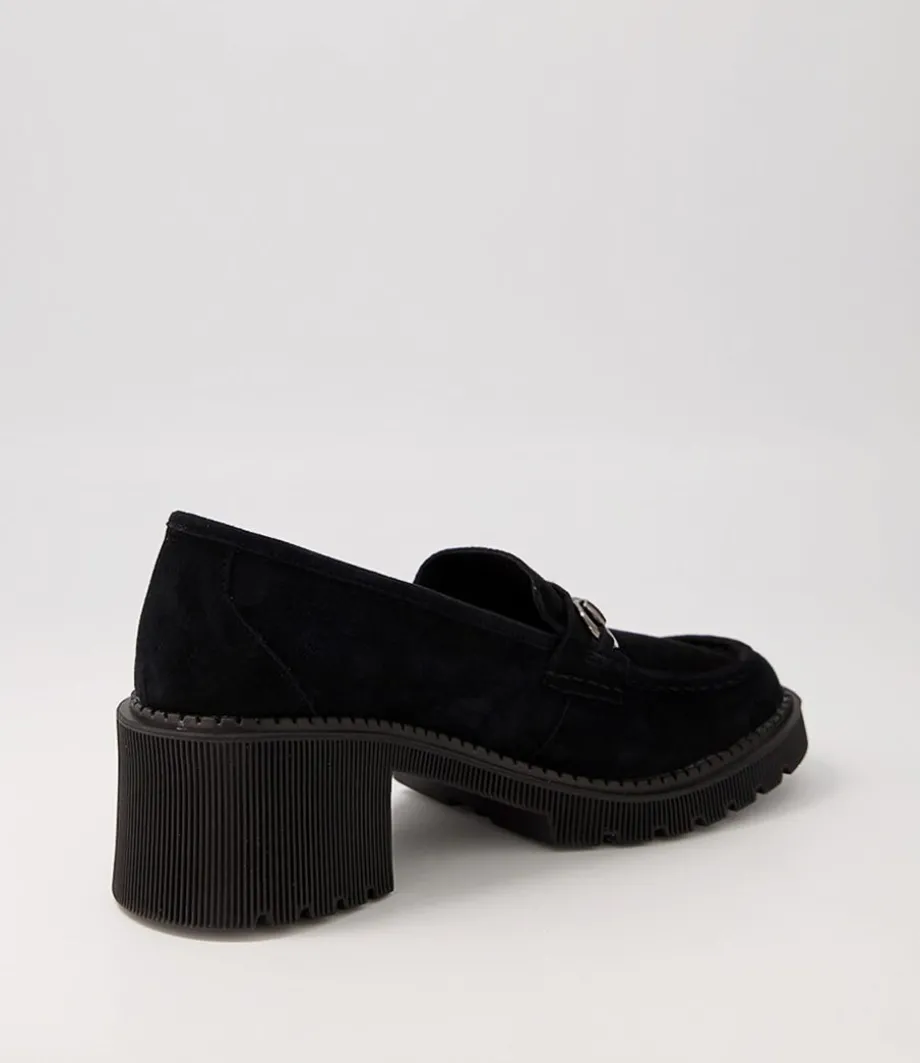 Zoey Black Suede Heels