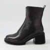 Zosia Black Leather Ankle Boots